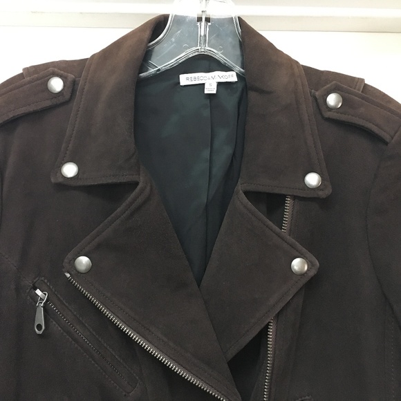 REBECCA MINKOFF SOFT Goatskin Leather Biker Moto Jacket - Picture 2 of 10